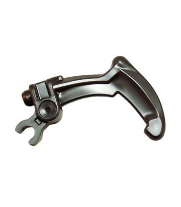 Pearl Dark Gray Bionicle Weapon Claw - Bent and Notched with Clip
