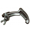 Pearl Dark Gray Bionicle Weapon Claw - Bent and Notched with Clip