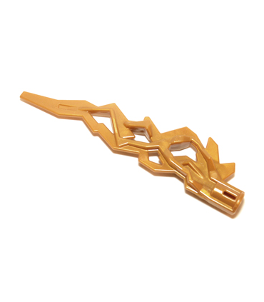 Pearl Gold Hero Factory Weapon Accessory - Flame/Lightning Bolt with Axle Hole