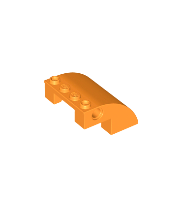Orange Slope, Curved 4 x 4 x 2 with Holes