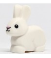 White Bunny / Rabbit with Black Eyes and Mouth and Bright Pink Nose Pattern