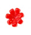Red Friends Accessories Flower with 7 Thick Petals and Pin