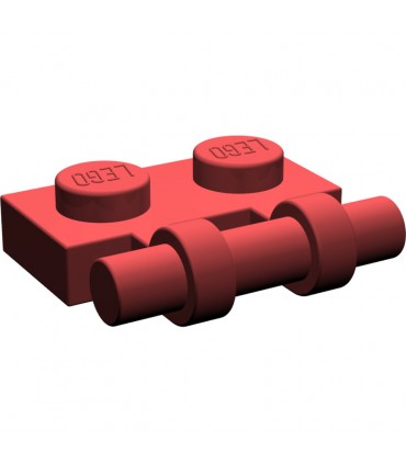 Dark Red Plate, Modified 1 x 2 with Handle on Side - Free Ends