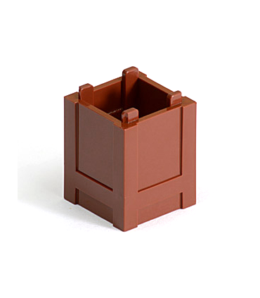 Reddish Brown Container, Box 2 x 2 x 2 - Top Opening