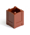 Reddish Brown Container, Box 2 x 2 x 2 - Top Opening