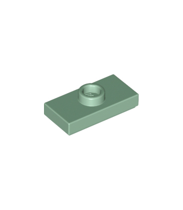 Sand Green Plate, Modified 1 x 2 with 1 Stud with Groove and Bottom Stud Holder (Jumper)