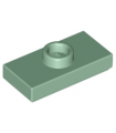 Sand Green Plate, Modified 1 x 2 with 1 Stud with Groove and Bottom Stud Holder (Jumper)