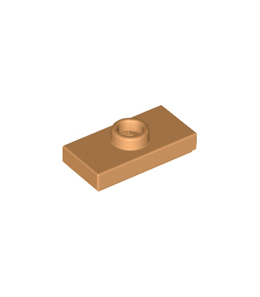 Medium Nougat Plate, Modified 1 x 2 with 1 Stud with Groove and Bottom Stud Holder (Jumper)