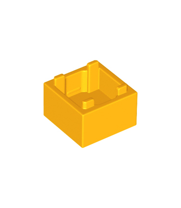 Bright Light Orange Container, Box 2 x 2 x 1 - Top Opening