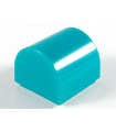 Dark Turquoise Brick, Modified 1 x 1 x 2/3 No Studs, Curved Top