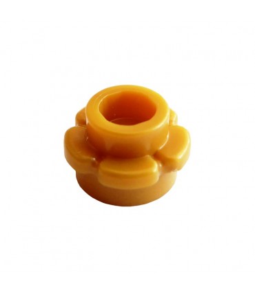 Pearl Gold Plate, Round 1 x 1 with Flower Edge (5 Petals)