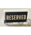 Trans-Clear Panel 1 x 2 x 1 with White 'RESERVED' on Black Background Pattern (Sticker) - Set 21319