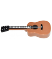 Medium Nougat Minifig, Utensil Guitar Acoustic with Black Neck and Silver Strings Pattern