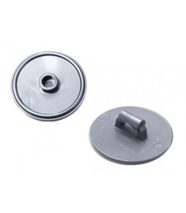 Flat Silver Minifig, Shield Round with Stud and Ring Around Edge