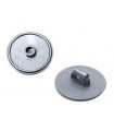 Flat Silver Minifig, Shield Round with Stud and Ring Around Edge