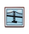 Reddish Brown Tile 2 x 2 with Groove with Suspension Bridge Pattern