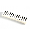 White Tile 1 x 4 with Black and White Piano Keys Pattern