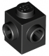 Black Brick, Modified 1 x 1 with Studs on 2 Sides, Adjacent