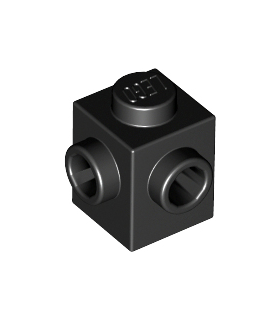 Black Brick, Modified 1 x 1 with Studs on 2 Sides, Adjacent