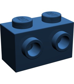 Dark Blue Brick, Modified 1 x 2 with Studs on 1 Side