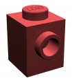 Dark Red Brick, Modified 1 x 1 with Stud on 1 Side