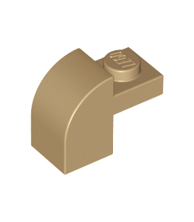 Dark Tan Brick, Modified 1 x 2 x 1 1/3 with Curved Top