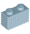 Sand Blue Brick, Modified 1 x 2 with Grille (Flutes)