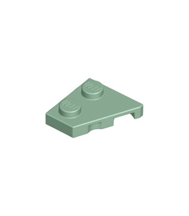 Sand Green Wedge, Plate 2 x 2 Left