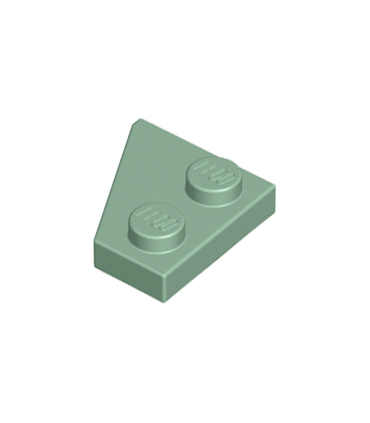 Sand Green Wedge, Plate 2 x 2 Right