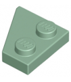 Sand Green Wedge, Plate 2 x 2 Right