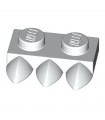 White Plate, Modified 1 x 2 with 3 Teeth (Claws)