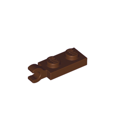 Dark Brown Plate, Modified 1 x 2 with Clip on End
