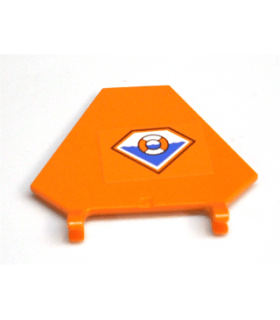 Orange Flag 5 x 6 Hexagonal with Coast Guard Logo Pattern (Sticker) - Set 7738