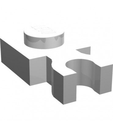 White Plate, Modified 1 x 1 with Clip Vertical