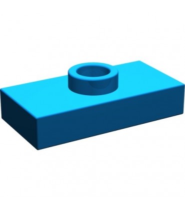 Blue Plate, Modified 1 x 2 with 1 Stud with Groove and Bottom Stud Holder (Jumper)