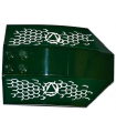 Dark Green Windscreen 8 x 6 x 2 Curved with Atlantis Logo and Fish Scales Pattern Model Left Side (Stickers) - Set 7978