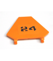 Orange Flag 5 x 6 Hexagonal with Black Number 24 Pattern (Sticker) - Set 7738