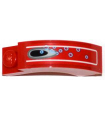 Red Brick, Arch 1 x 3 x 2 Curved Top with Vent Hole and 10 Bubbles Pattern (Sticker) - Set 8077