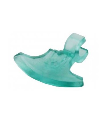 Trans-Light Blue Minifigure, Weapon Axe Head with Clip