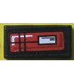 Black Tile 1 x 2 with Groove with Taillight Left Pattern (Sticker) - Set 8286