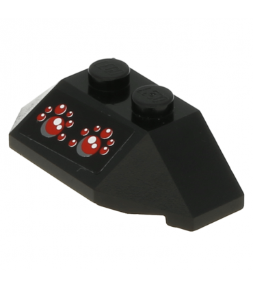 Black Wedge 2 x 4 Triple with Red Eyes Pattern (Sticker) - Set 8056
