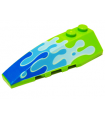 Lime Wedge 6 x 2 Left with Blue Water Splash Pattern
