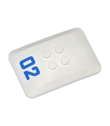 White Wedge 6 x 4 x 2/3 Quad Curved with Blue '02' on White Background Pattern (Sticker) - Set 60042