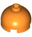 Orange Brick, Round 2 x 2 Dome Top - Hollow Stud with Bottom Axle Holder x Shape + Orientation