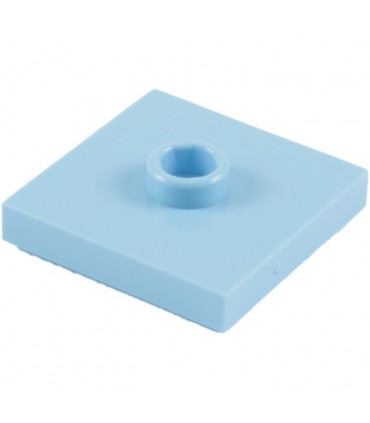 Bright Light Blue Plate, Modified 2 x 2 with Groove and 1 Stud in Center (Jumper)