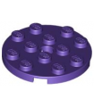 Dark Purple Plate, Round 4 x 4 with Hole