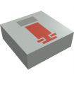 Light Gray Tile 1 x 1 with Groove with Red and Gray Mini Snowspeeder Pattern