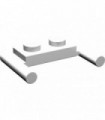White Plate, Modified 1 x 2 with Handles - Flat Ends, Low Attachment