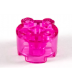Trans-Dark Pink Brick, Round 2 x 2 with Axle Hole