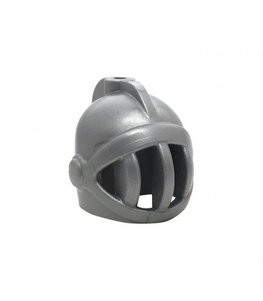 Flat Silver Minifigure, Headgear Helmet Castle with Fixed Face Grille